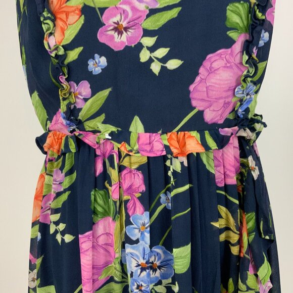 New Monsoon UK Silvia Floral Print Maxi Dress Navy Sz 14 - Picture 8 of 16